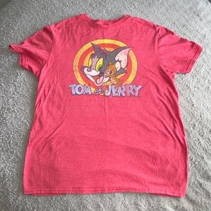 🔮 3/$15!! Red Tom and Jerry Shirt Size Medium